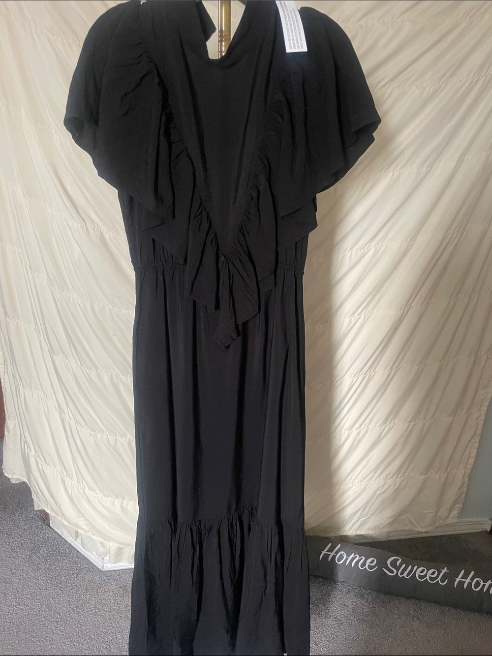 Young Fabulous & Broke Black Ruffle Maxi Dress